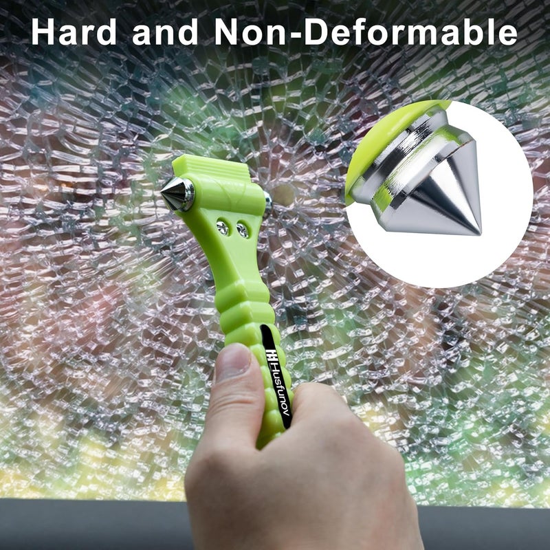 Husfunov Car Safety Hammer Set of 2, Auto Car Escape Tool, Car Window Glass Hammer Breaker and Seat Belt Cutter Escape 2-in-1 Tool, for Family Rescue and Auto Traffic Accident Emergency Escape - Image 3